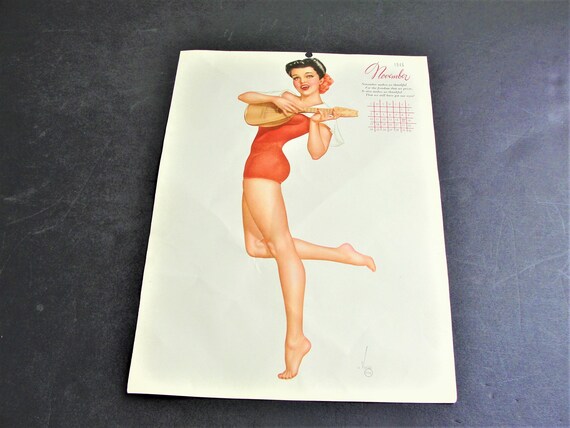 Beautiful Girl Risqué November 1946, Original Calendar Page by Famed Pin-up  Artist Alberto Vargas. - Etsy