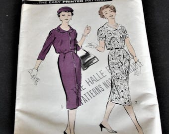 1950s Advance Sewing Pattern – Misses' Waisted Dress, Size 16-1/2