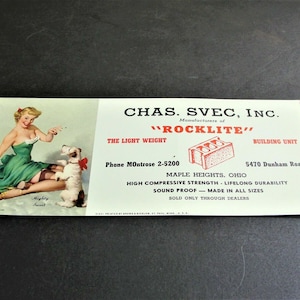 1950s Advertising Art Print Pin Up Girl - Mighty Sweet-Charles Svec Inc., Manufacturers of Rock lite, Maple Heights, OH.