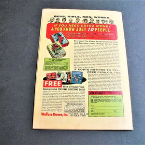 May include: A vintage advertisement for Wallace Brown, Inc. Christmas cards. The ad features a colorful illustration of a Christmas card with a red poinsettia and the text "Everyone You Know Needs Christmas Cards and Everyone Loves Wallace Brown Cards". The ad also includes a call to action to send for a free catalog.