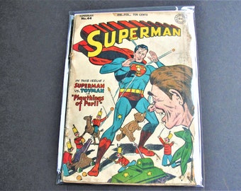 Superman (1st Series) #44 (Poor 0.5) – (Missing Centerfold), Golden Age DC 1947! Three Stories! Comic Book. RARE!