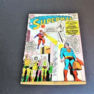 Superman 168 Good/Very Good 3.0cover detached from bottom stapleLuthor-Super-Hero12 CENT Silver Age DC 1964 Comic Book. image 3