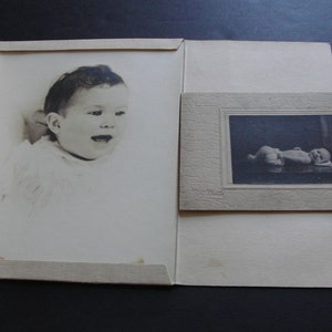 Antique, Vintage from Early 1900’s -Set of (2)- Pretty Babies Children-(Portfolio View and Matted View Photo)- Black-White Picture Photos.