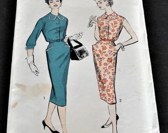 1950s Dress Sewing Pattern – Advance 8706, Size 14 Complete