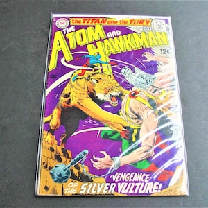 The Atom and Hawkman #39 (Very Good-: 3.5)-Kubert cover- 1st Team Up -12 CENT Silver Age DC November 1968 Comic Book.