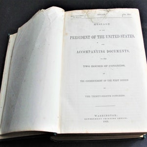 Message of the President of the US to Congress, at the commencement of the 1st session of the 38th Congress, Washington, 1863, 1ed. Book.