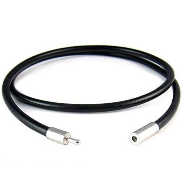 2mm Black Leather Cord Necklace - Stainless Steel Bayonet Clasp - Real Genuine Leather Cord - Easy on/off Clasp - 14" 16" 18" 20" 24" Length