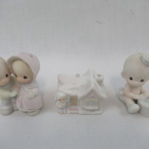 Lot Of 3 Vintage Precious Moments Figurines and &quot;Sam&#39;s House&quot; &quot;Happy New Year&#39;s&quot; &quot;I Would Be Sunk Without You&quot; Circa 1990s