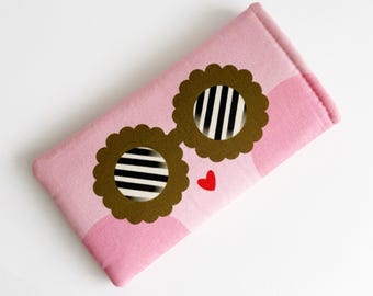 Handmade Padded Glasses Case: Designer Print Cotton Sleeve