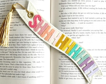 Felt 'SHH' Bookmark: Handmade Wool Book Lover Gift