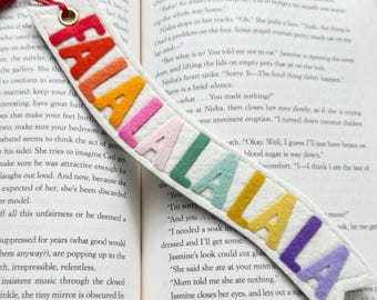 FA LA LA Bookmark, Holiday Felt Bookmark, New Design, Exclusively on Etsy