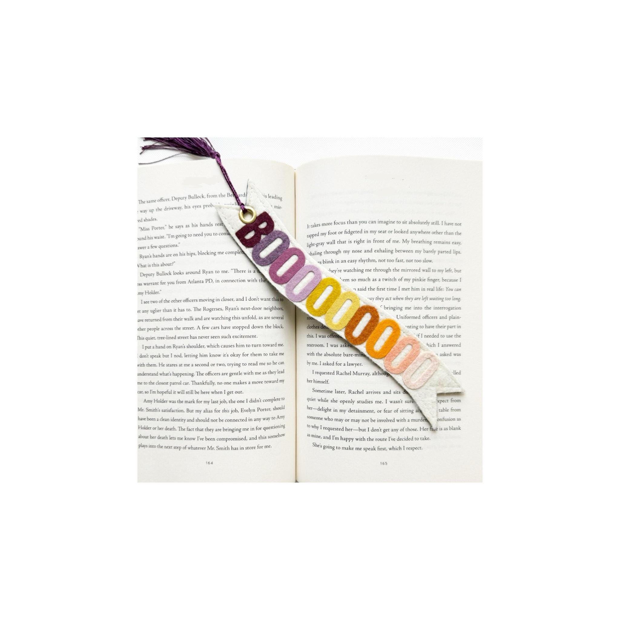 Handmade Wool Felt Bookmark: 'BOO' Design With Tassel - Etsy