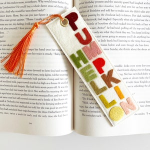 HELLO PUMPKIN Bookmark, Felt Bookmark, Felt Bookmark, Bookish Gift