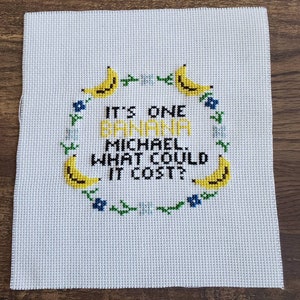 One Banana Lucille Bluth Arrested Development Cross Stitch