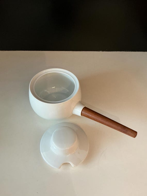 Rare Vintage Henning Koppel Porcelain Teak Gravy Boat, Bing