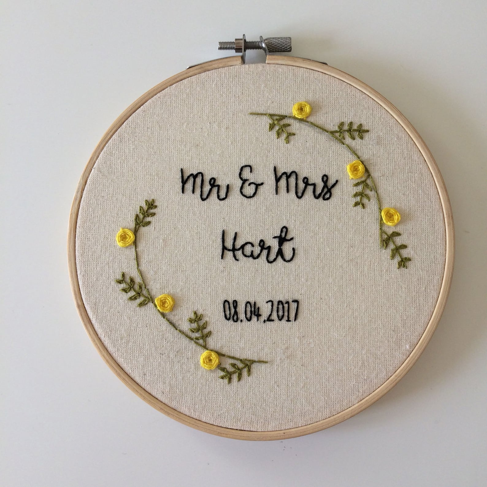 Customisable Wedding Day Embroidery Hoop Etsy