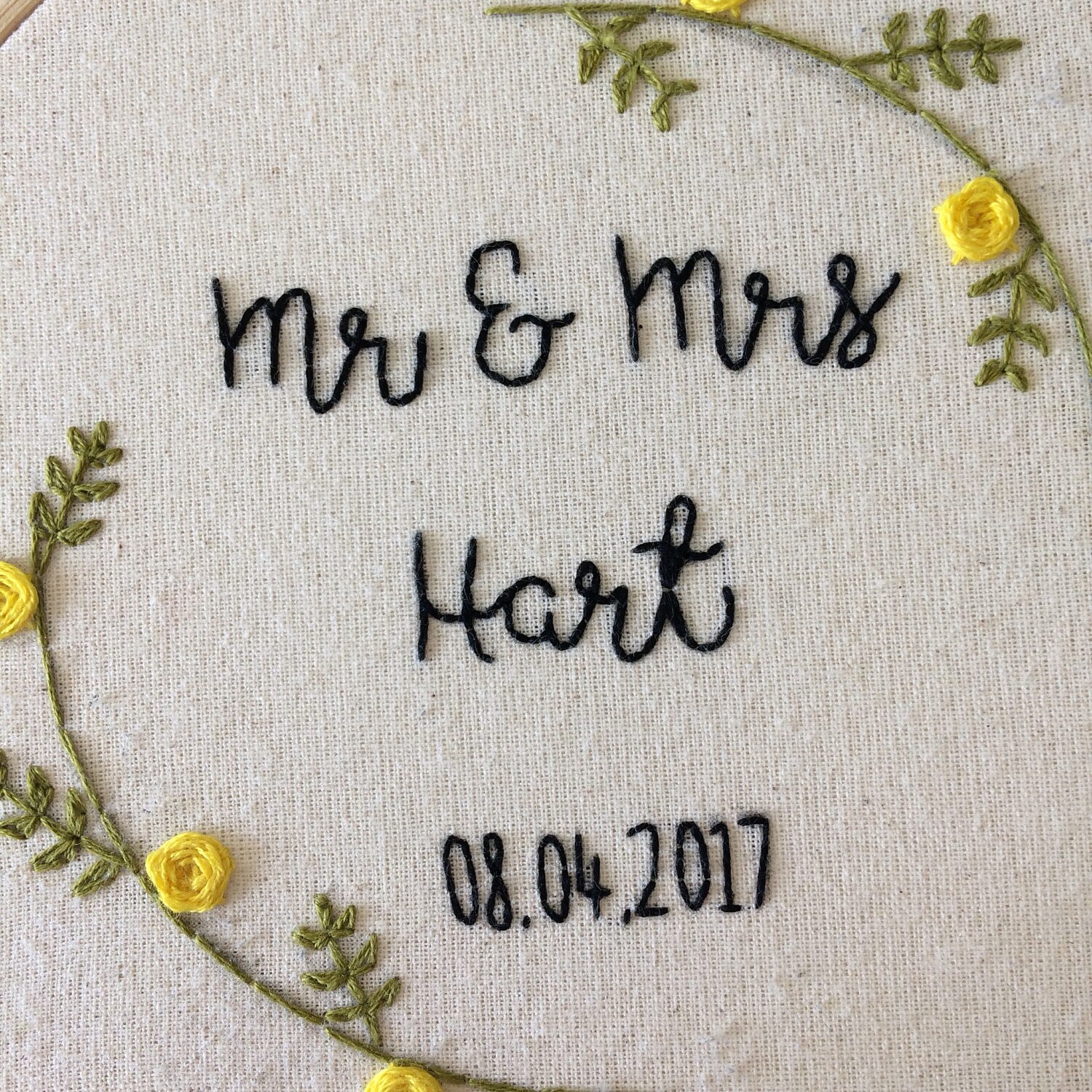 Customisable Wedding Day Embroidery Hoop Etsy