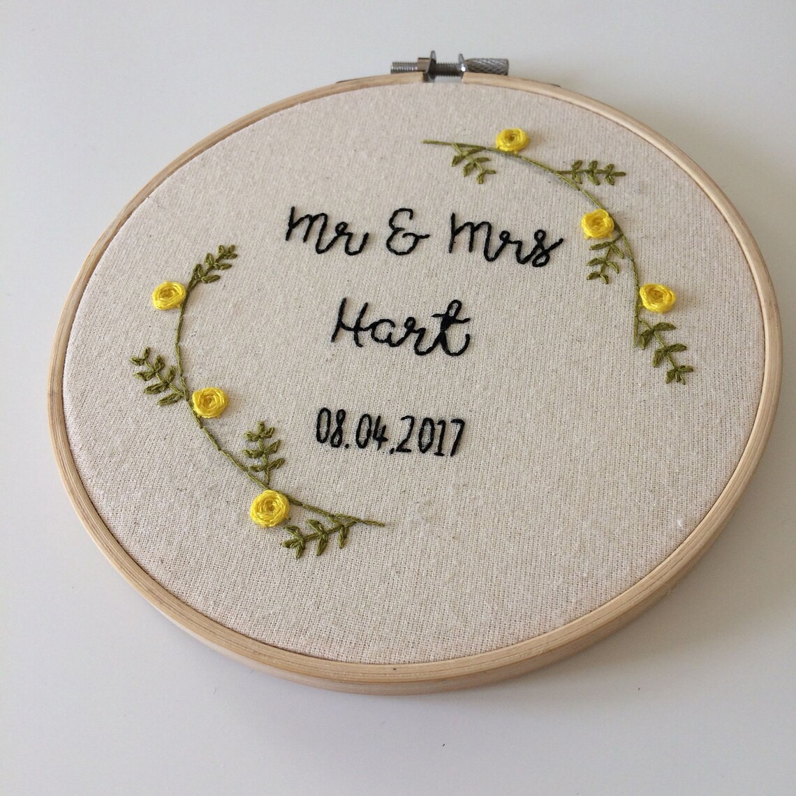 Customisable Wedding Day Embroidery Hoop Etsy