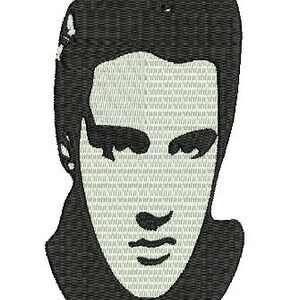 Peut inclure: Portrait brodé d'un visage d'homme, avec un design stylisé. Le visage est de couleur claire, avec des contours sombres définissant les cheveux, les sourcils et les traits du visage. L'image a un aspect texturé, suggérant une broderie ou une couture.