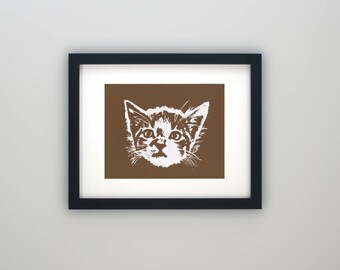 Cat Art Print, Cat Wall Art, Kitten Art, Kitten Print, Cat Decor, Animal Print, Animal Art, Cat Lover Gift, Feline Art, Affordable Art