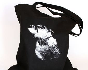 Otter Tote, River Otter Bag, Wildlife Bag, Gift, Reusable Bag, Grocery Bag, Screen Printed Tote Bag, Otter Lover Gift