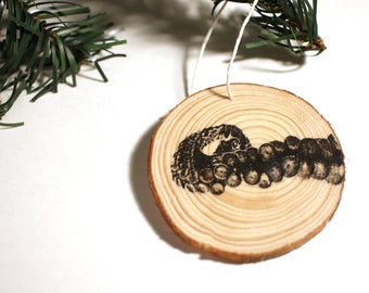 Octopus Ornament, Octo Ornament, Tentacle Ornament, Rustic Ornament, Wood Ornament, Wildlife Ornament, Animal Ornament, Octopus Gift