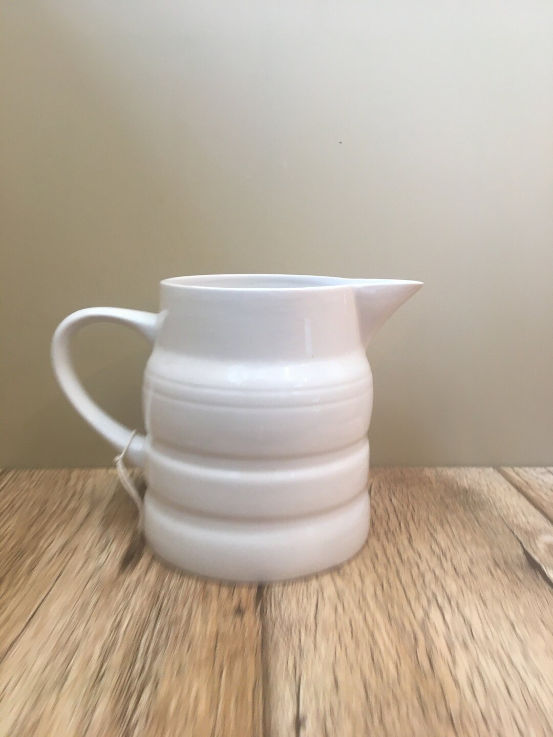 White Banded Melba Pottery Jug Etsy