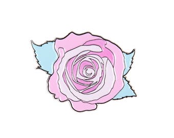 Paradise Rose Lapel Enamel Pin - Flower Pin - Soft Enamel Pin - Pastel Lapel Pin