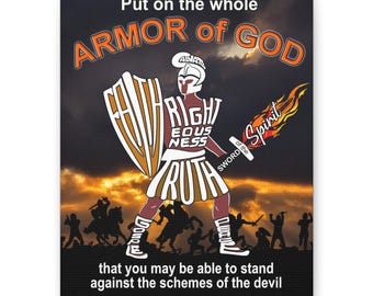 Armor of God Faith Canvas | Christian Wall Art, Ephesians 6:10-18