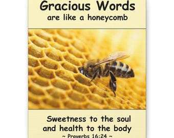 Gracious Words honeycomb bee canvas