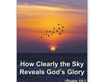 How Clearly the Sky Reveals God's Glory Psalm 19:1 Sunrise with Birds Canvas