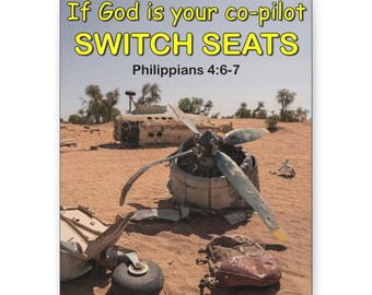 If God is Your Co-Pilot SWITCH SEATS canvas | Stretched Matte Canvas