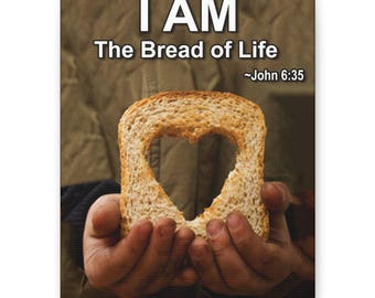 I AM The Bread of Life canvas | Christian scripture wall art | Stretched Matte Canvas