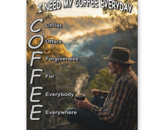 C.O.F.F.E.E. Anagram scripture canvas | Matte Stretched Wall Art