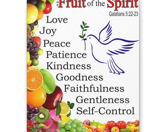 Fruit of the Spirit Canvas | Religious Wall Art Matte Stretched