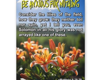 Be Anxious For Nothing scripture canvas | Matte Stretched Wall Art