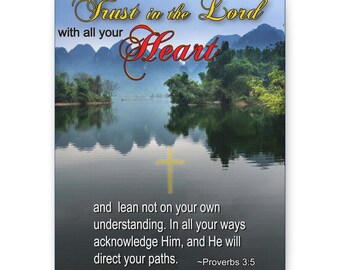 Trust in the Lord With All Your Heart Canvas | Proverbs 3:5 Wall Art