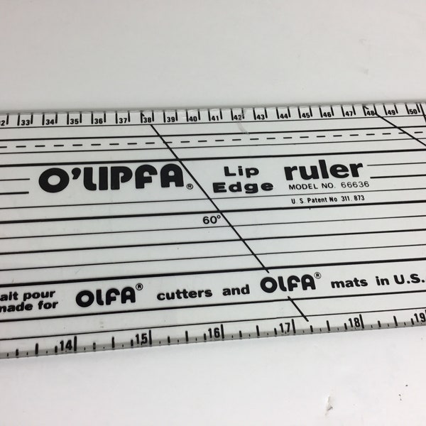 O’lipfa Lip Edge Ruler Model 66636 35” x 4” Quilting Sewin Ruler with Lip Edge