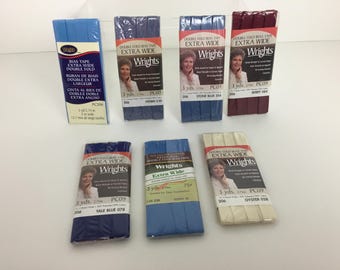 Wrights Double Fold Bias Tape PC09 Extra Wide 3 Yards 2.75m 1/2" (13mm) Wide  Bias Tape Choose Color