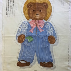 Cut and Sew Theodore Bear Fabric Panel 44.5” Story Book Fabric Print Cranston Print Works Co.,