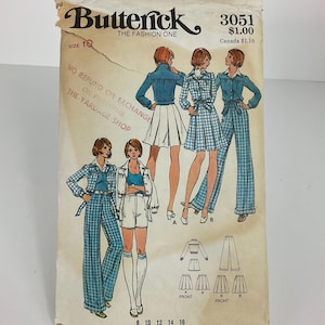 Butterwick Sewing Pattern #3051 Vintage 1960s Jacket Shorts Skirt Pants Misses’ Size 10  to 16