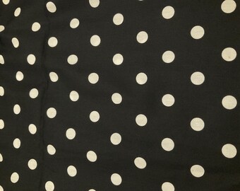 Tela de algodón negra con lunares de Schwartz Liebman Tex - Fabricada en EE. UU., cortada a medida.