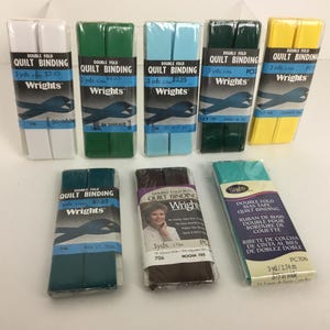 Wrights Double Fold Quilt Binding 3 Yards 2.75m Quilt Bias Tape Choose Color