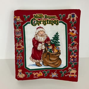 The Night Before Christmas Handmade Quilted Cloth Book Children’s Soft Fabric Book Christmas Story - Completed Project 9” x 9.5” NEW