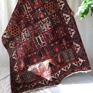 Armenian rug, unique colorful rich handmade vintage wool 5x7ft