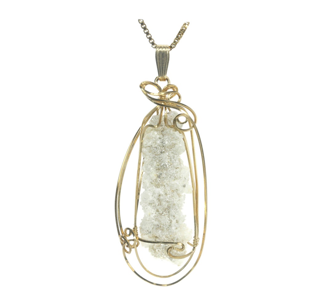 Premium White Fulgurite Lightning Sand Jewelry 14k Gold Etsy