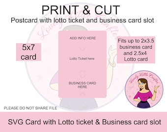 Cartolina SVG, Cartolina con biglietto da visita e slot biglietti Lotto
