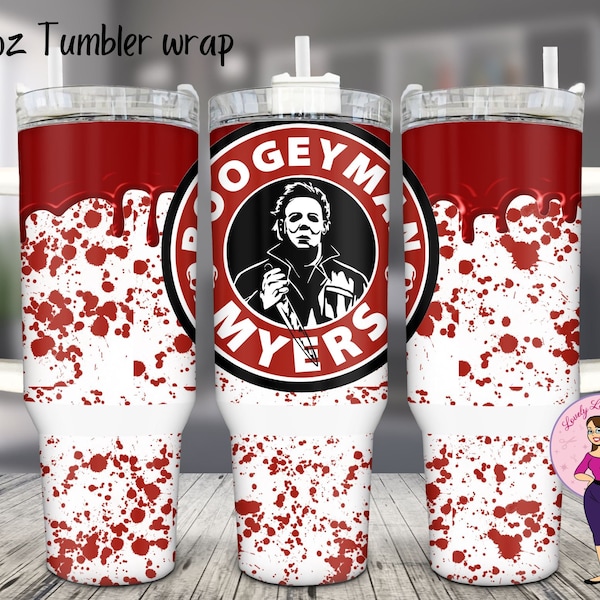 Halloween Sublimation 40 oz Tumbler wrap, Spooky tumbler wrap, 40oz Quencher Tumbler Wrap Template, PNG Digital Download