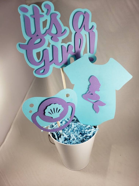 mermaid theme baby shower centerpieces