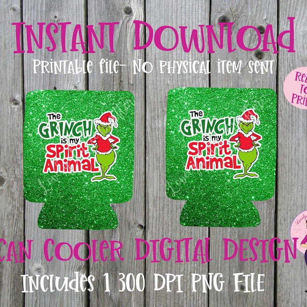 12 oz. Can Cooler template, Christmas Can Cooler, Sublimation download, Digital download, can cooler png